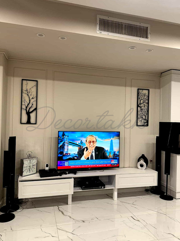 : "تابلو فلزی مدرن طرح درخت برش لیز